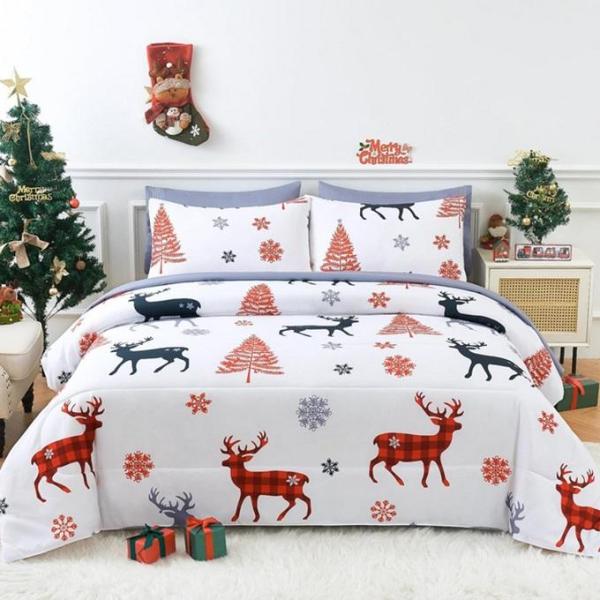 Home - YIYEA 7pc Bed in a Bag Xmas Queen Comforter Set, YOQXHY 8-Tier Over The Door Pantry Organizer - MSRP $18,040