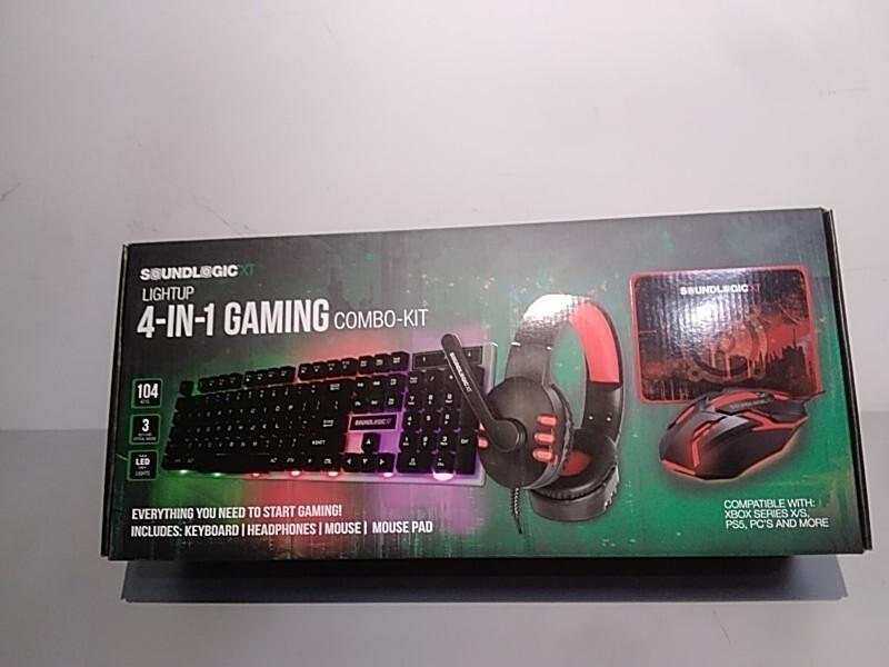 NEW - SoundLogicXT LIGHTUP 4-IN-1 Gaming Combo Kit Incl. Headphones, Mouse, Mouse Pad - MSRP $59