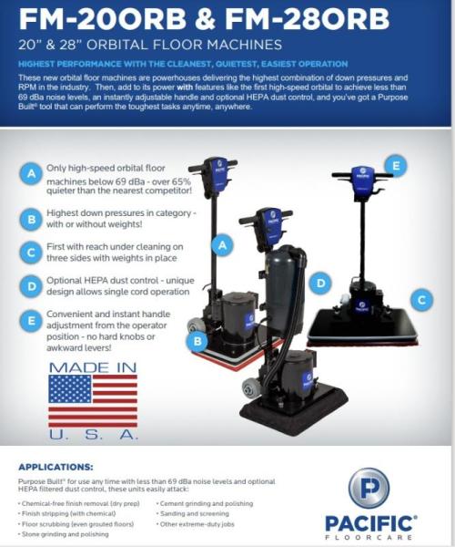 Pacific Floorcare FM 20ORB Orbital Floor Machines - MSRP $18,806