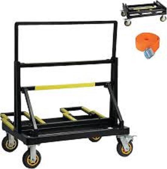 Legines Folding Drywall Cart 2200 lbs Load Capacity, Heavy Duty Panel Cart w/ Rubber Swivel Casters - MSRP $269