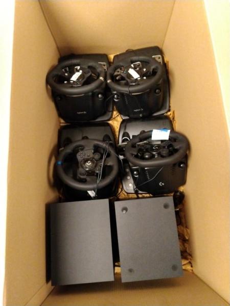 Salvage Electronics - G923 Racing Wheel and Pedals for PS, Logitech Speaker System - MSRP $1,639