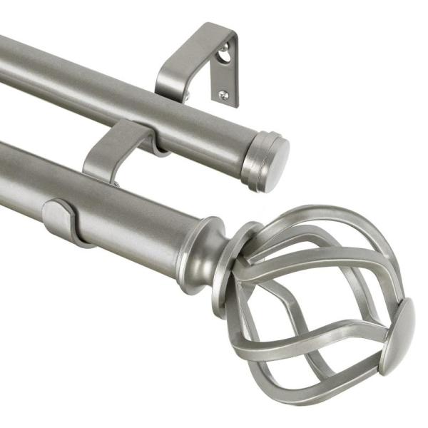 KAMANINA 1in Double Curtain Rod, 72 -144in - MSRP $37
