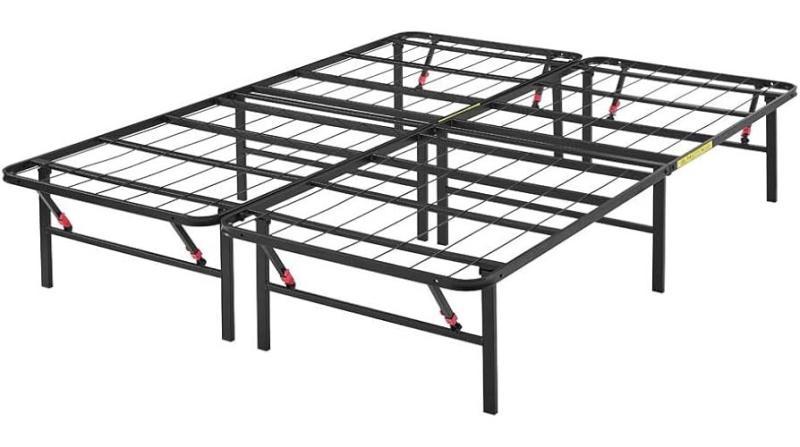 Amazon Basics Bed Frame, Storage Foldable Metal Platform Sturdy Steel No Box Spring Needed - MSRP $63
