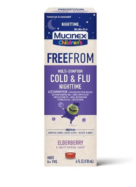 Health & Beauty - Children's Mucinex Cold Flu Nighttime Liquid Elderberry Cherry 4.0 oz - MSRP $5,948