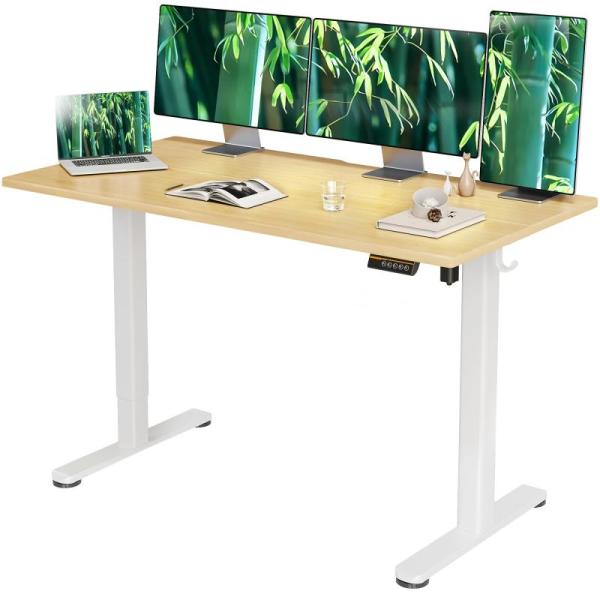 Furniture - Claiks Bamboo Electric Standing Desk, zesthome 10x14 Area Rug, Hobestluk 3ft Bean Bag Chair - MSRP $2,627