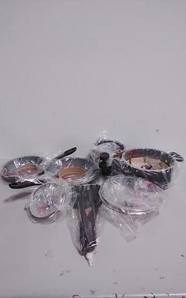 Farberware Reliance Pro 12pc Nonstick Ceramic Cookware Set Black/Gray - Est Retail $69