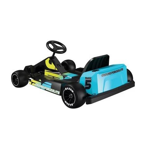 Razor Ground Force Elite Powered Go Kart, Black/Blue - Est Retail $549