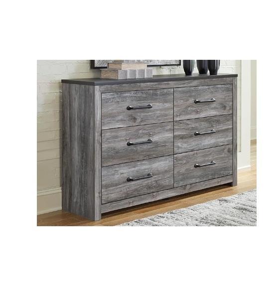 Furniture - Bronya 6-Drawer Dresser, Marnetta Faux Leather 60.63'', Ormah Upholst Platform Bed, Palm Tree - MSRP $1,205