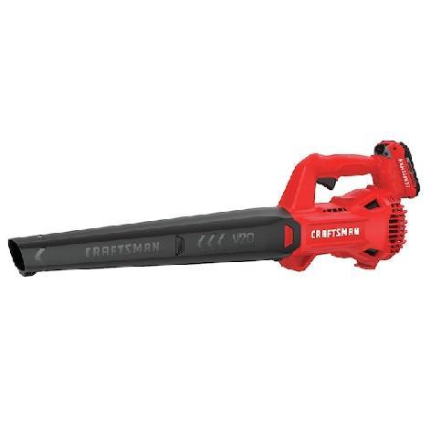CRAFTSMAN 90 MPH V20 20-Volt Max Lithium Ion Cordless Electric Leaf Blower (Battery Included) - MSRP $89