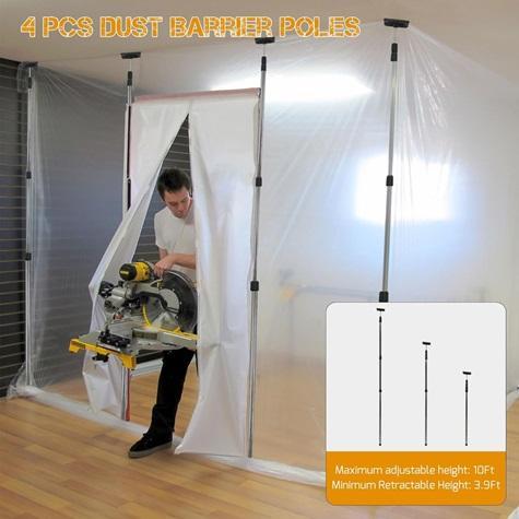 SAFEACET 4 Pack Stainless Steel Zipper Walls Poles - MSRP $139
