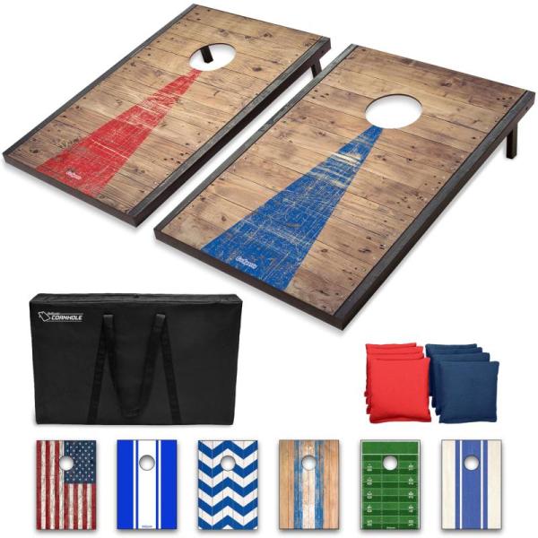 GoSports 3ft x 2ft Rustic Design Portable Outdoor Cornhole Toss Game Set - MSRP $58