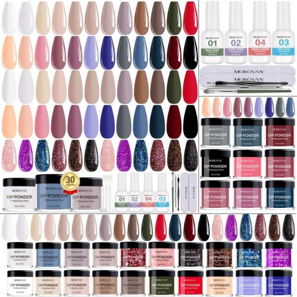 Amazon Clearance - Beauty - Morovan 42pc Dip Nails Powder Starter Kit w/ 30 Colors, LIYATE 14" 7 Pack Crochet Box Braids - MSRP $10,407