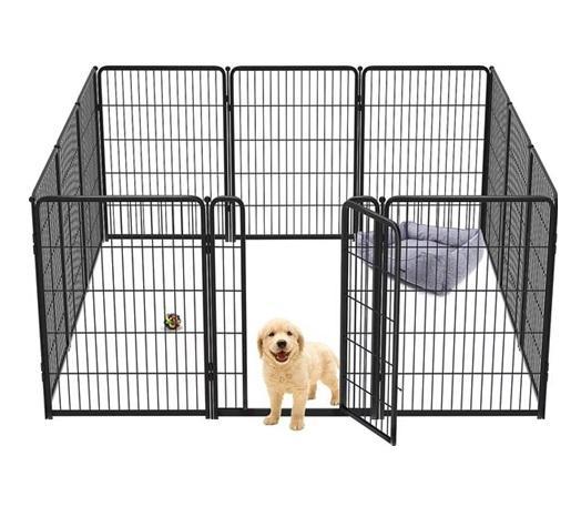 FXW Homeplus Dog Playpen for Indoor Use for Puppies, Small, & Medium Dogs, Black - MSRP $109