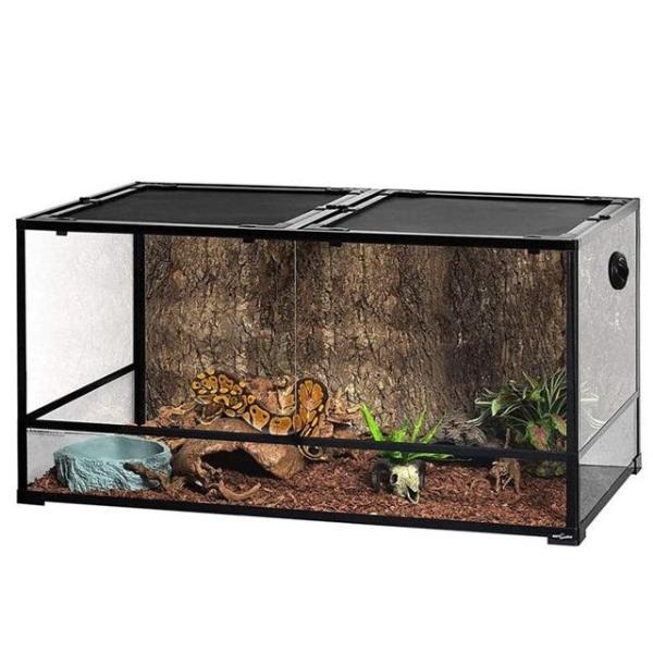 REPTIZOO Large Reptile Terrarium 120 Gallon Tempered Glass 48"x 24"x 24" with Sliding Door - MSRP $439