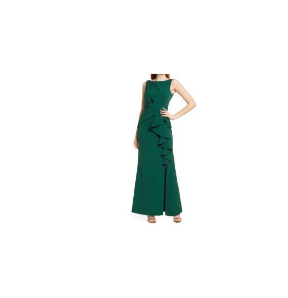 Apparel - Eliza J Ruffle Front Gown, SKIMS Medium Onyx, Fits Everybody Square Neck Bodysuit - Original MSRP $1,482