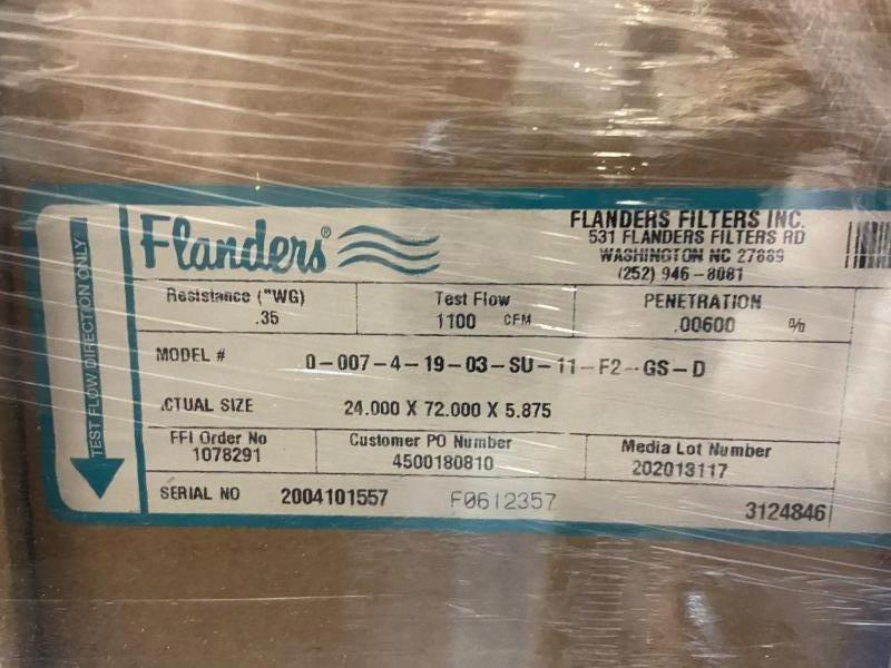 Flanders Filters 165 units Commercial HEPA Filters, MSRP: $28,009