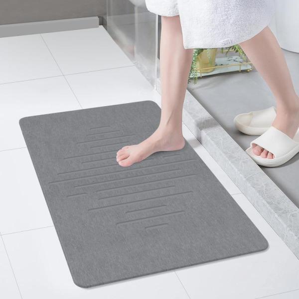 THMINS 32" x 20" Extra Large Non-Slip Diatomaceous Stone Bath Mat - MSRP $54