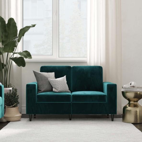 Furniture - Cooper Loveseat 2 Seater Green Velvet Sofa & More - MSRP $1,723