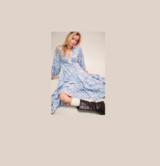 Apparel - Free People Pappiet Floral Midi Dress, Frank & Eileen, Naked Wardrobe, Fashion Forms - Original MSRP $1,917