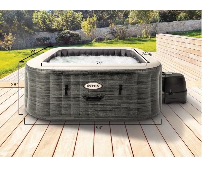 TRUCKLOAD - Housewares - Intex PureSpa Plus Inflatable Square Hot Tub, Carlyssa 5 Piece/7 Person Seating - MSRP $11,363