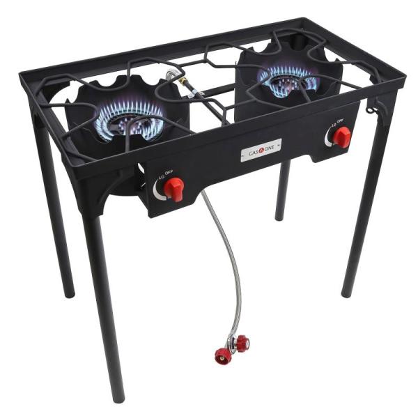Gas One Propane Double Burner Two Burner Camp Stove Outdoor - MSRP $97