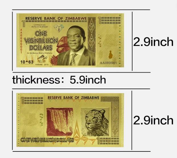 Gold plated Zimbabwe & other money