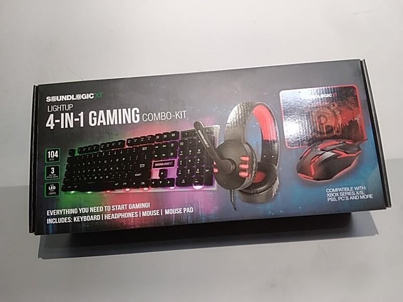 NEW - SoundLogicXT LIGHTUP 4-IN-1 Gaming Combo Kit Incl. Headphones, Mouse, Mouse Pad - MSRP $59