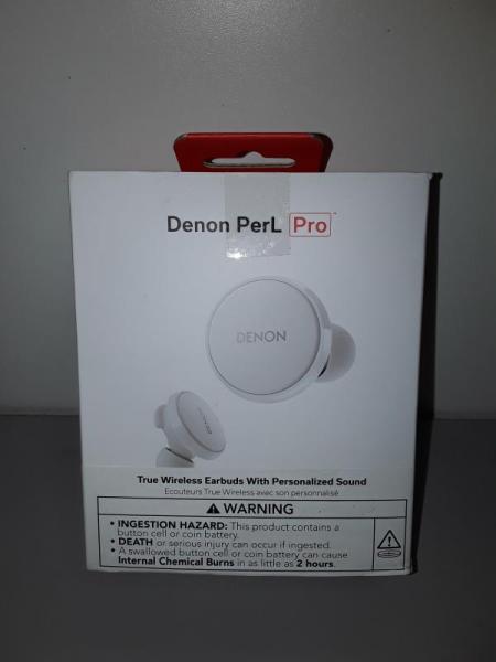 Denon PerL Pro True Wireless Earbuds, Active Noise Cancellation/Spatial Audio, White - MSRP $149
