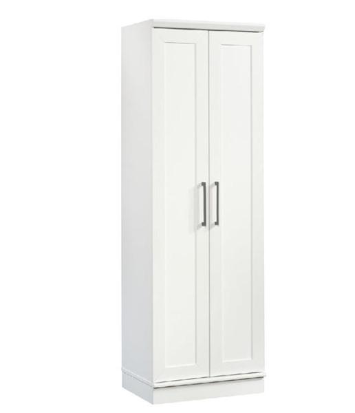 Sauder HomePlus Pantry Cabinet with Swing Door Storage and Adjustable Shelves, Soft White Finish - MSRP $349