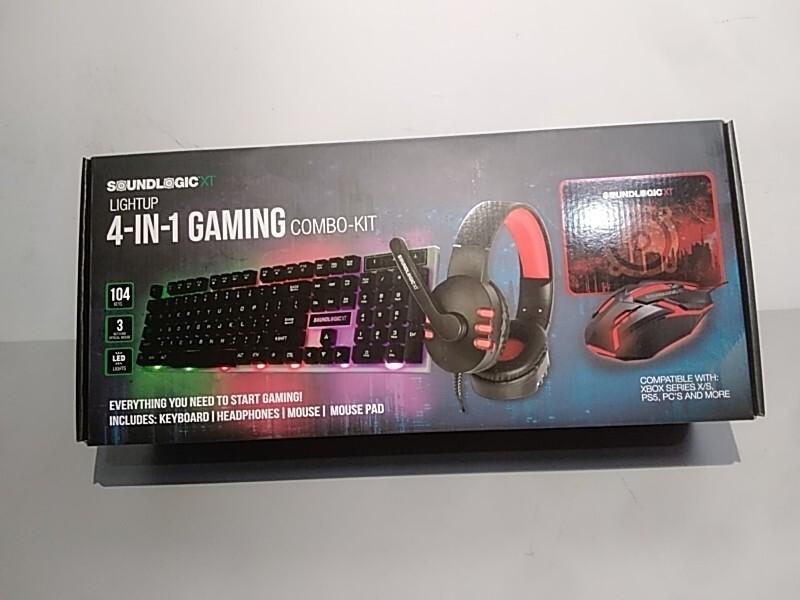 NEW - SoundLogicXT LIGHTUP 4-IN-1 Gaming Combo Kit Incl. Headphones, Mouse, Mouse Pad - MSRP $598