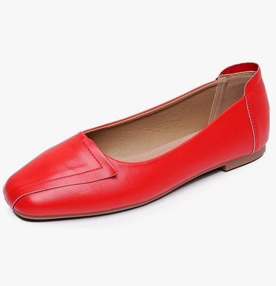 Amazon Clearance - Shoes - VenusCelia Plain Dance Red Pu & Nude Suede Flat Shoes, KOON Tote Bags, Hanamiya Na Tote Bags - MSRP $6,130