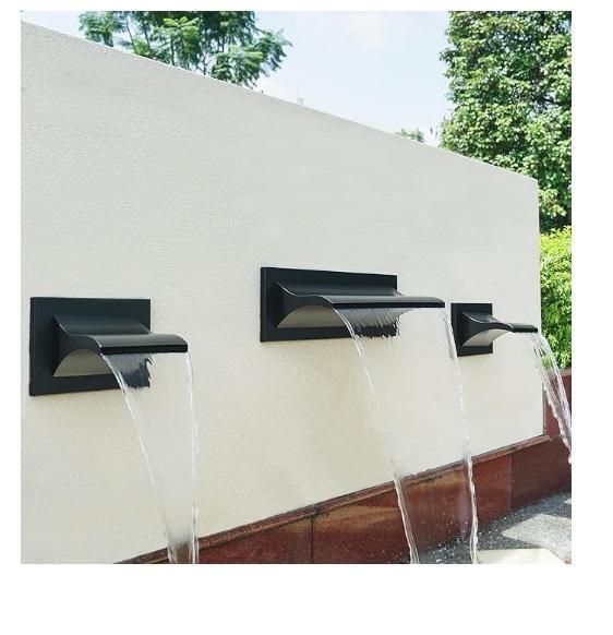 Home - PONDO 20.5in 316 Stainless Steel Eagle Sheer Waterfall Spillway, Grey Forest w/Blue Canvas - MSRP $7,045