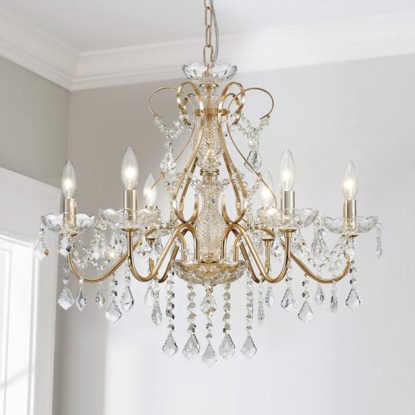 Saint Mossi 6-Light Crystal Chandelier Light Fixture - MSRP $149