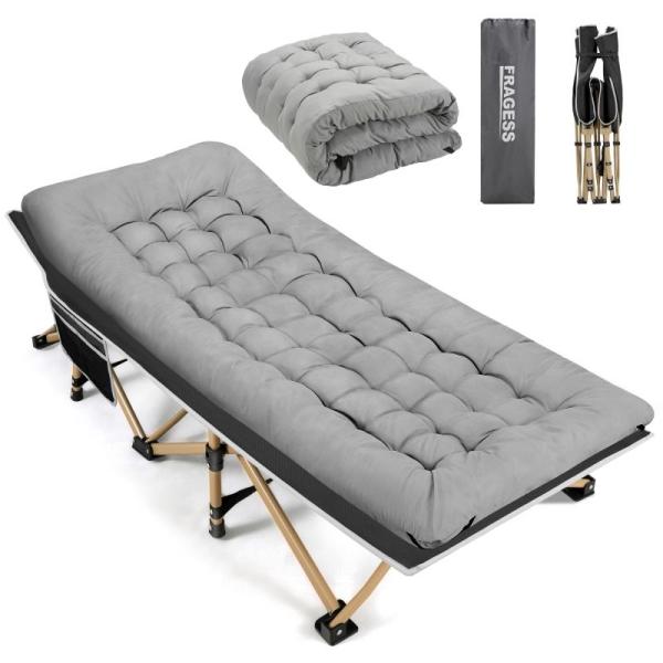 Fragess Portable Camping Cot, 600LBS Max Load Extra Wide - MSRP $69