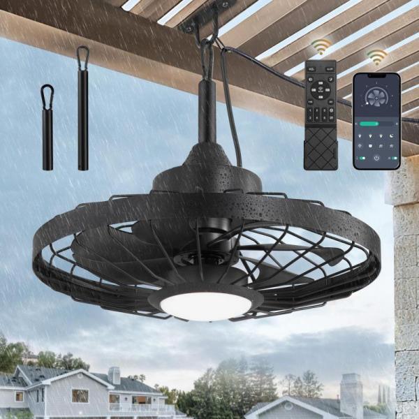 LEDIARY 20" Outdoor Ceiling Fan with Lights, IP65 Waterproof - MSRP $169