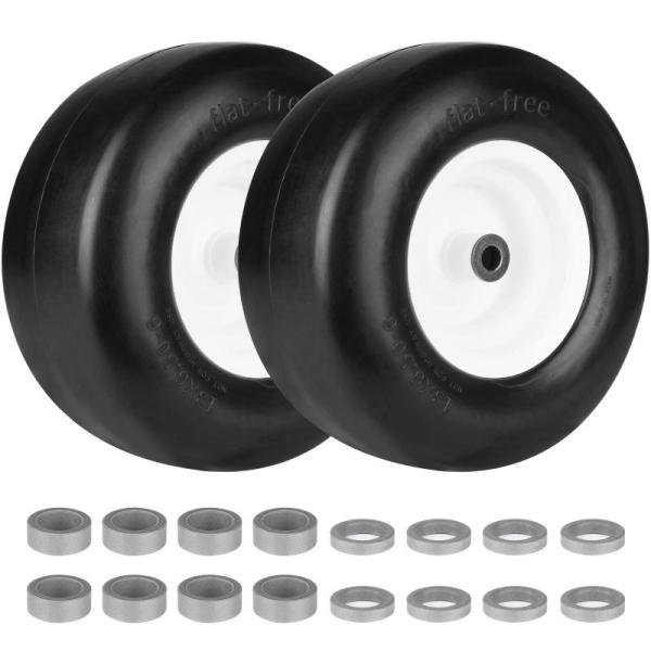 ILONPA 13x6.50-6 Heavy Duty Solid Tubeless Tire w/Steel Rim, Commercial Lawn Mower Garden Tractor - MSRP $119