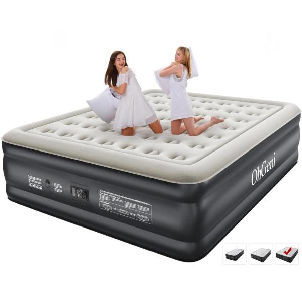 OhGeni Cal King Air Mattress with Built-in Pump for Guest - MSRP $122