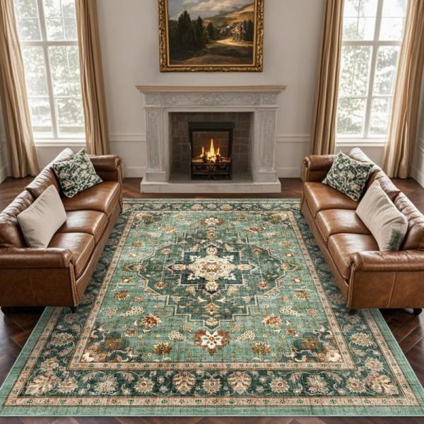 Brevonox Area Rug for Living Room - Vintage Indoor Machine - MSRP $209