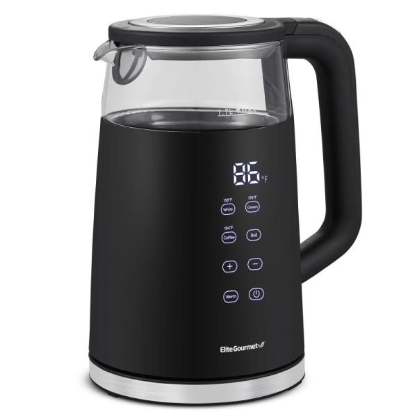 Elite Gourmet EKT8717 1.7L Dual Wall Cool Touch Electric Tea Kettle Borosilicate Glass - MSRP $34