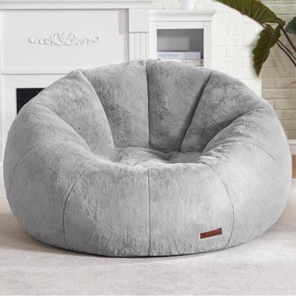 Giant Bean Bag Chair with Spacious Design for Reading Playing or Relaxing (Grey) - MSRP $159
