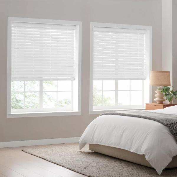Eclipse 2in Faux Wood Blinds 35"W x 48"L in White - MSRP $67