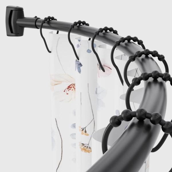 Chrsouly Curved Shower Curtain Rod 42-72 inches, Adjustable - MSRP $30