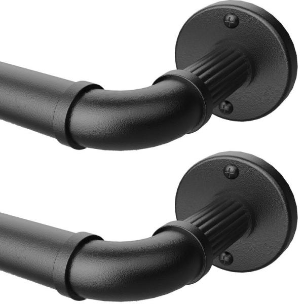 Wayolte Black Curtain Rods 72 to 144" (6-12Ft) - MSRP $64