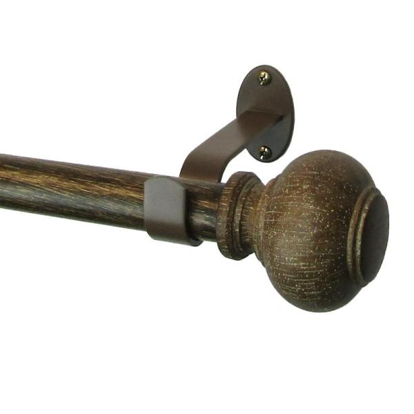 Elrene Home Fashions Rhinebeck Single Faux-Wood Curtain Rod - MSRP $32