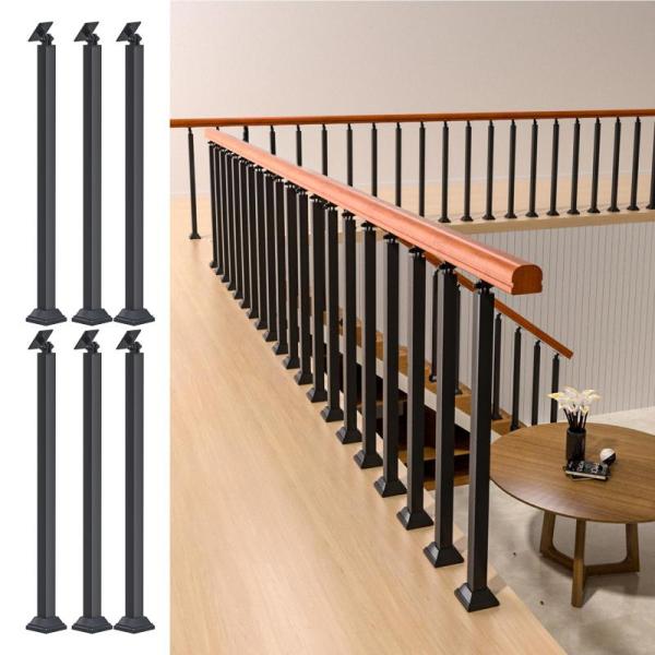 MM MELISEN Indoor Stair Railing Kits Black Metal Baluster - MSRP $92