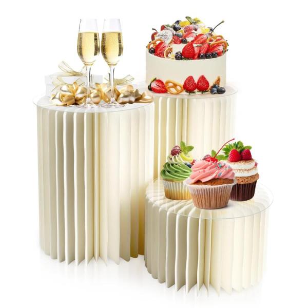 YABORAS 2025 Upgraded Cylinder Pedestal Stands Set of 3 - MSRP $149