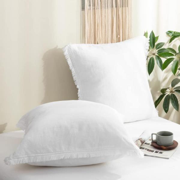 SimpleOpulence 100 Linen Euro Sham Pillow Covers Belgian - MSRP $40
