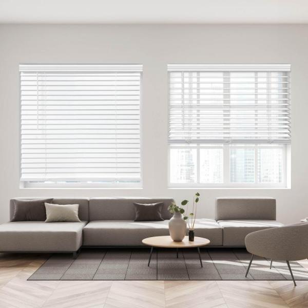 DEZ FURNISHINGS Cordless 2" Faux Wood Blind 39" W x 48" H White - MSRP $43