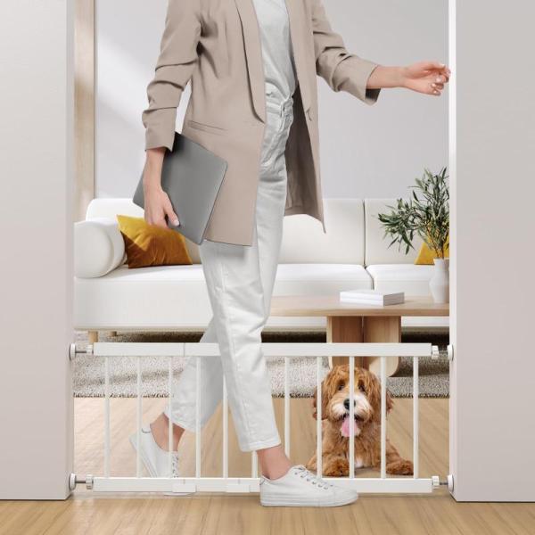 Dog Gate Indoor18"-45" Adjustable Extra Wide Metal Short - MSRP $42