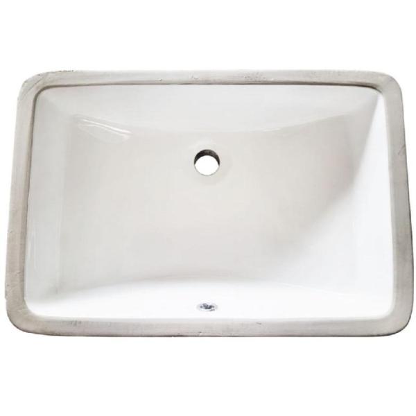 Kingston Brass LB21158 Piazza 21" Ceramic Undermount White Bathroom Sink - MSRP $175